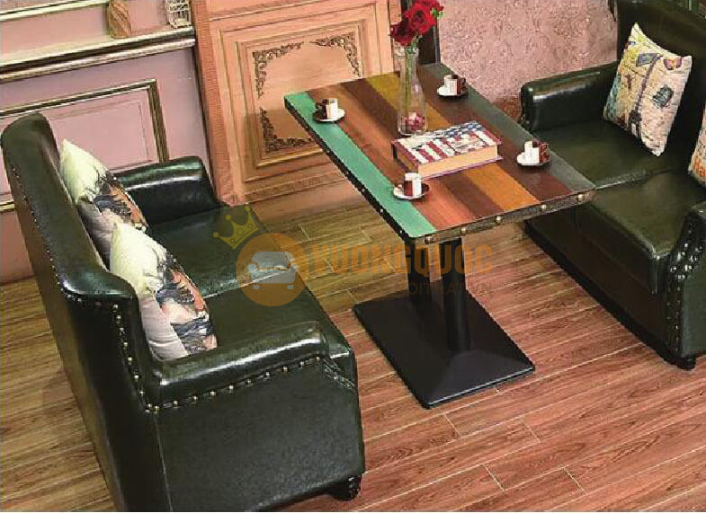 Bộ bàn ghế sofa cafe màu xanh rêu HOY TM152-2